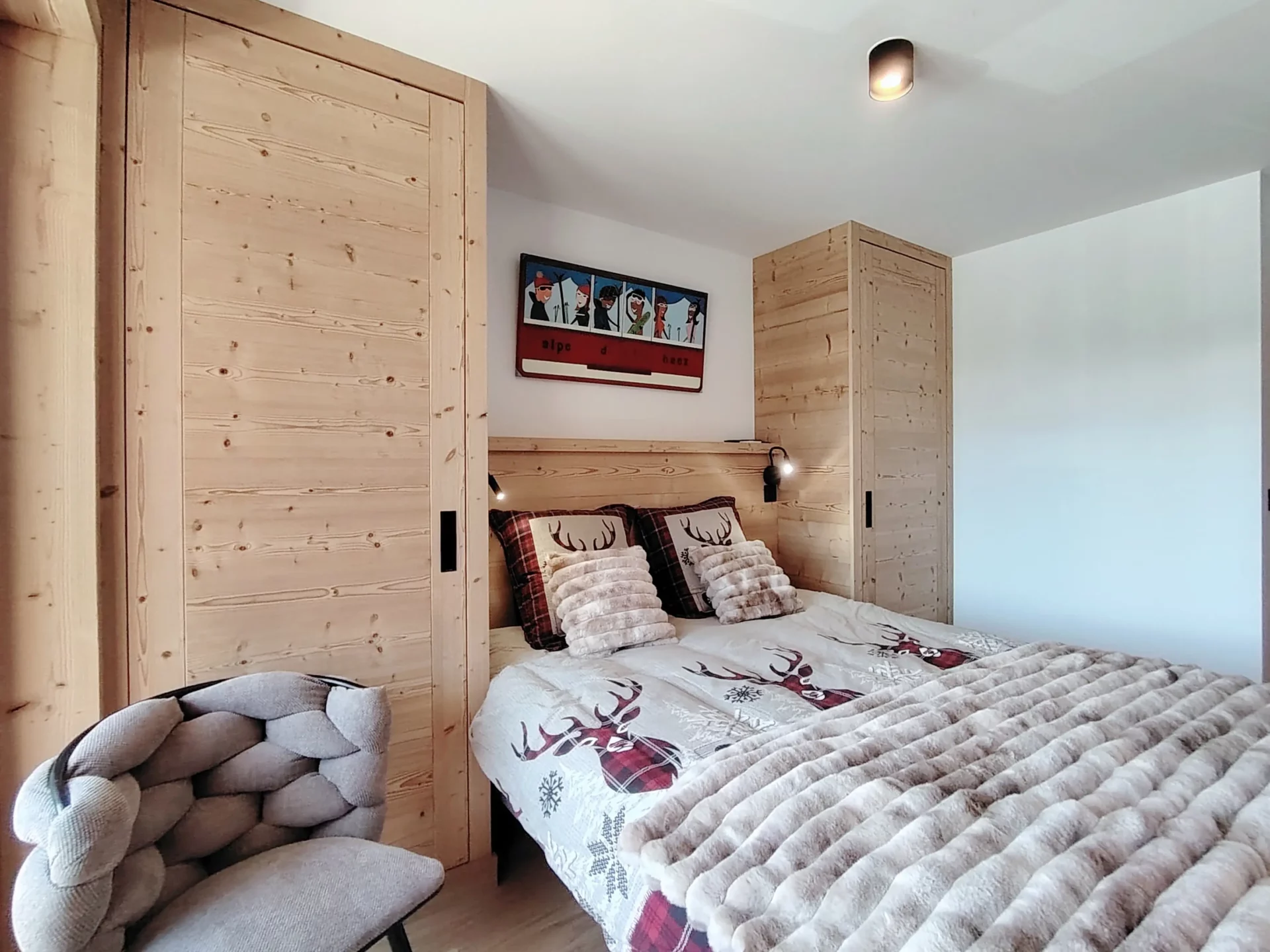 Chambre d'un appartement à louer à l'alpe d'huez dans la résidence Cachemire