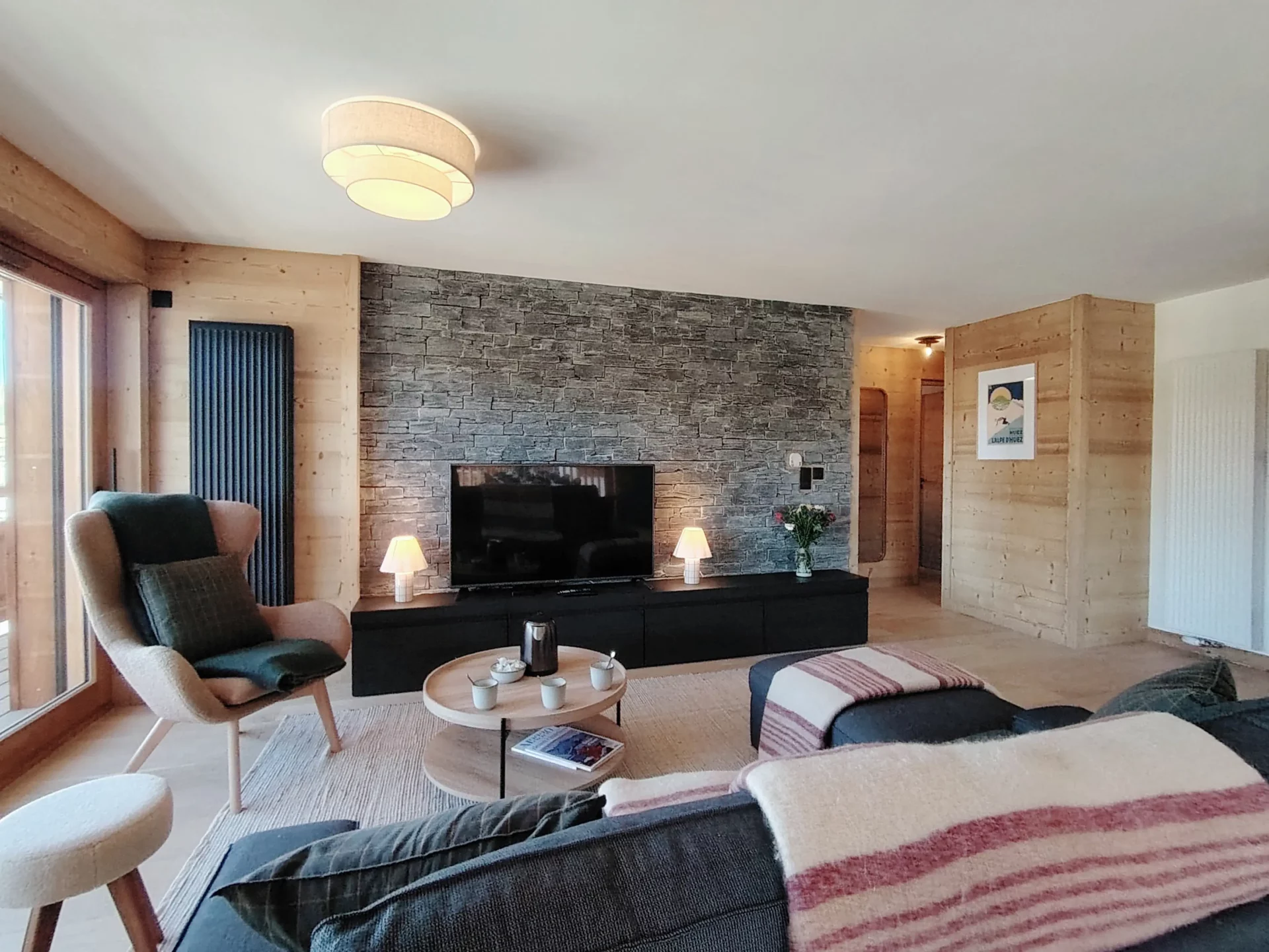 Très beau salon dans un appartement à l'alpe d'huez de la résidence Cachemire
