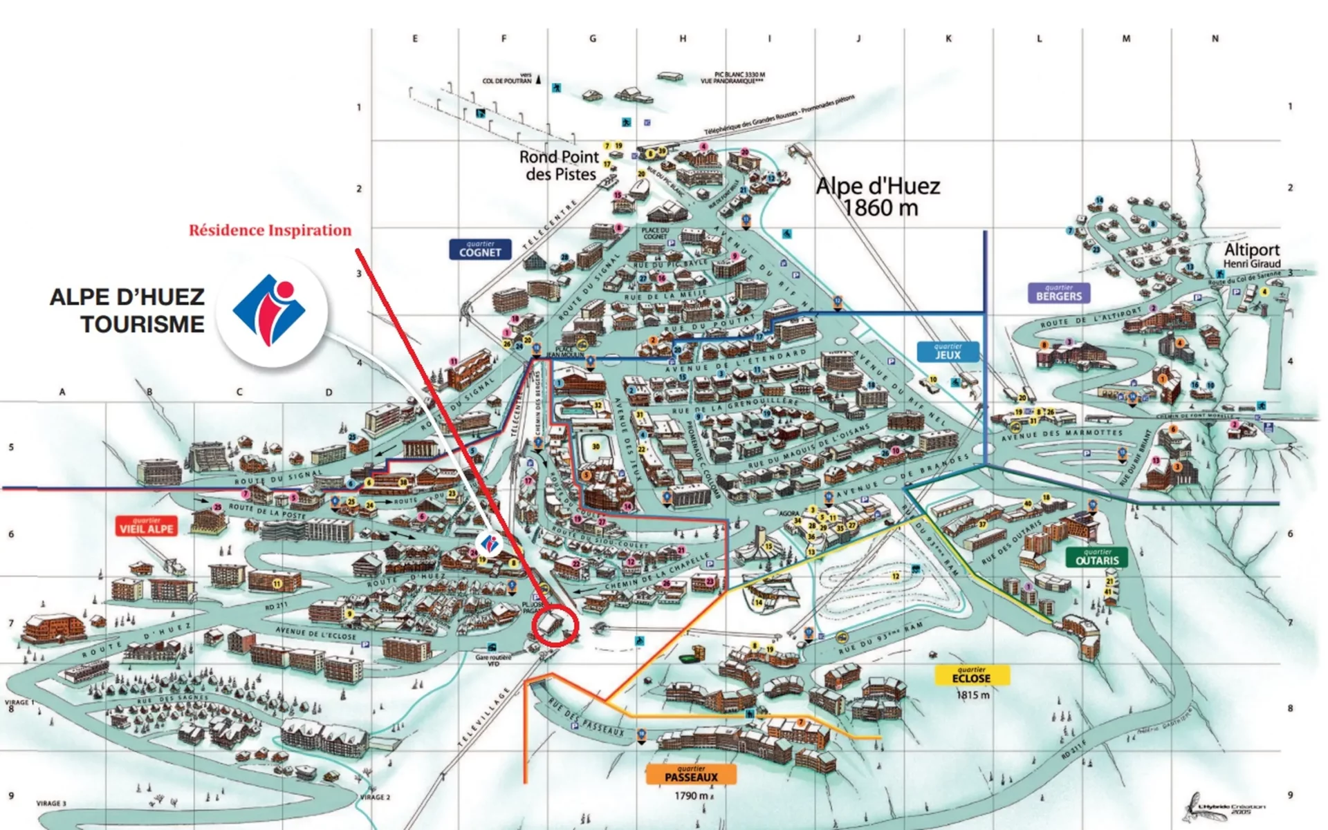 Location appartement à l'Alpe d'Huez - Localisation